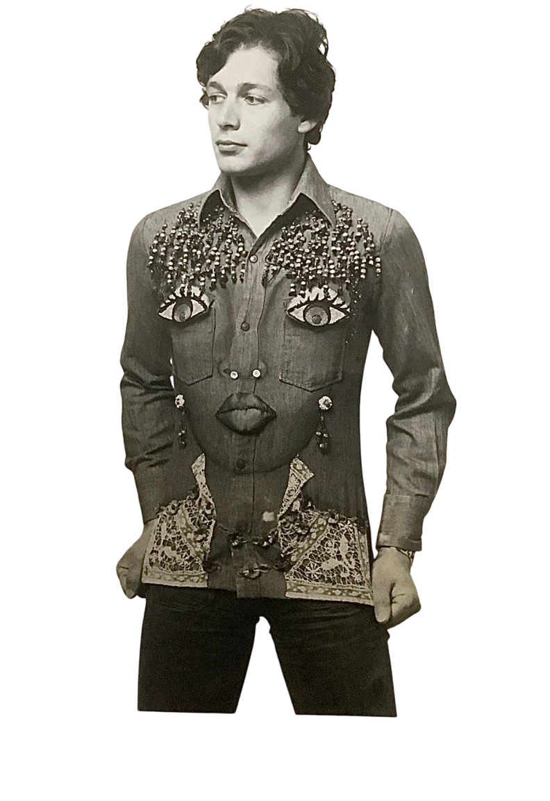 Tatjana Kilibarda wearing her award-winning embellished Levi Strauss coat.